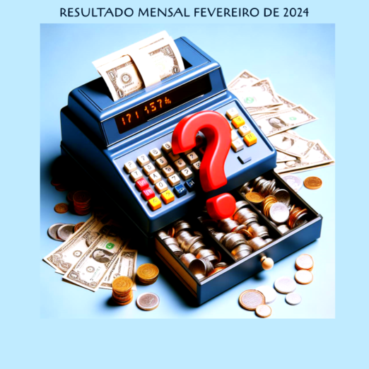 Uma caixa registradora com um ponto de interrogração